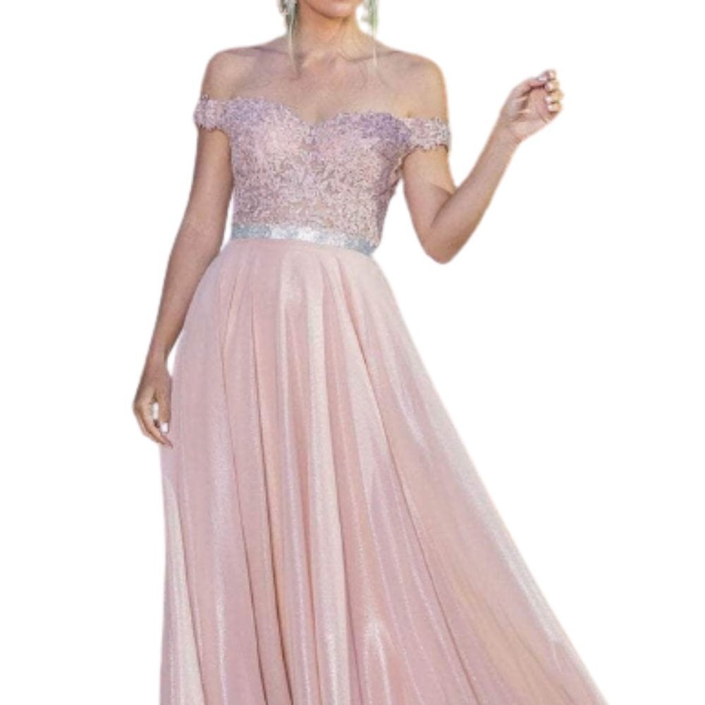 NWT Dancing Queen 4222 Satin Prom Dress Pink Size XL